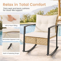 Tangkula 3-Piece Outdoor Rocking Chair Set for Garden