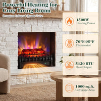 Tangkula 23" WiFi Fireplace Insert Pinewood Set with App and Remote