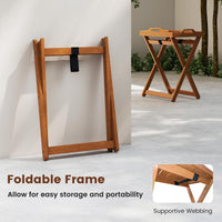 Tangkula Outdoor Wood Tray Table