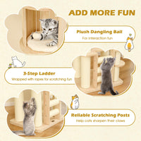 Tangkula Arbre à chat en bois multicouche de 71 po | Arbre à chat moderne pour chats d'intérieur adultes de grande taille