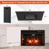 Tangkula 26 Inch 1500W Infrared Quartz Electric Fireplace Insert