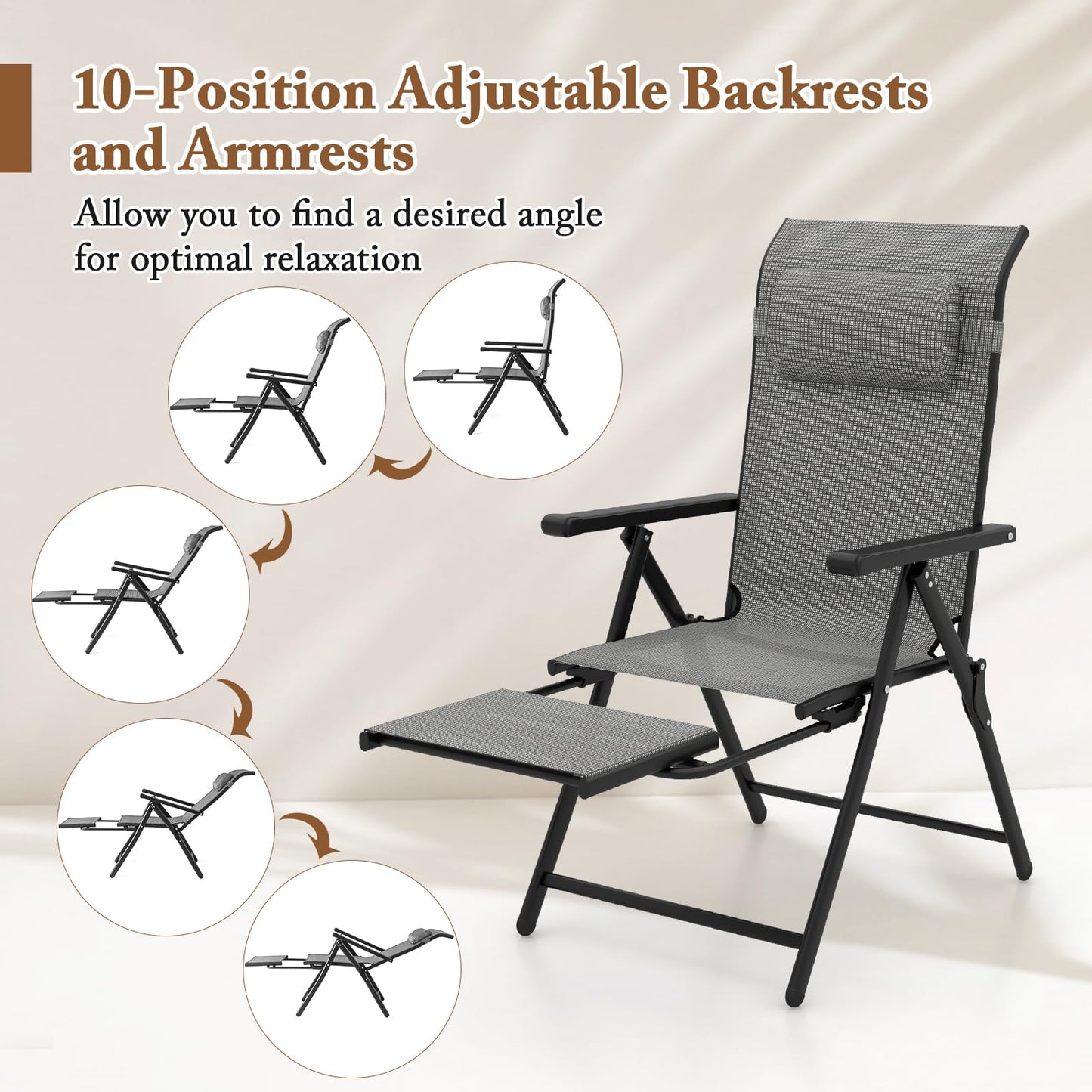 Tangkula Folding Patio Chairs Set