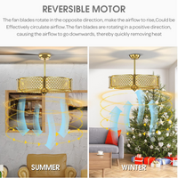 Tangkula Caged Ceiling Fan with Light