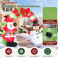 Tangkula 10 FT Christmas Inflatable Archway with Santa Claus & Snowman