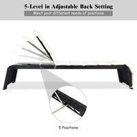 Tangkula Outdoor Chaise Lounge Chair, 5-Position Adjustable Rattan Recliner Chair