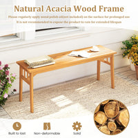 Tangkula 48” Long Patio Dining Bench with Slatted Seat