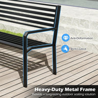 Tangkula 50” Outdoor Metal Park Bench