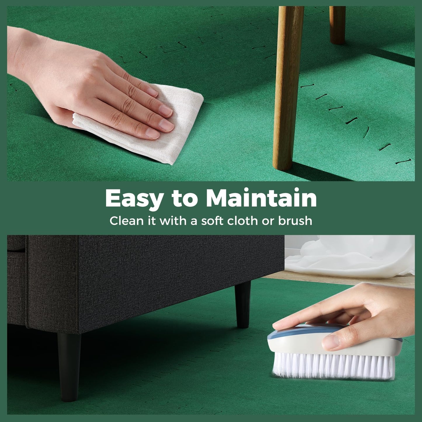 Tapis d'exercice emboîtables 60 x 60 cm avec bords pour salon