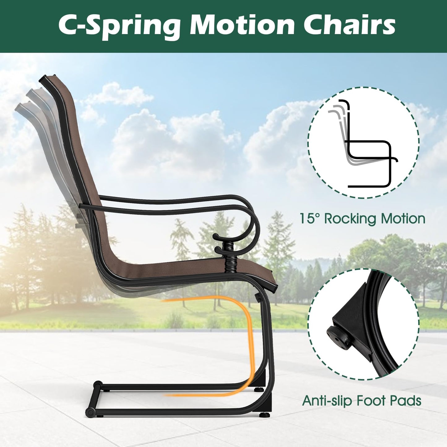 Tangkula Set of 2/4 Patio Chairs