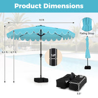 Tangkula 10 FT Patio Umbrella with Base Included