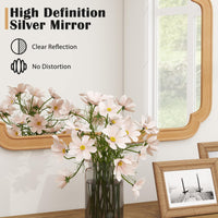 Tangkula Rounded Corner Arch Wall Mirror for Bathroom Living Room Entryway Bedroom