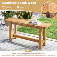 Banc d'extérieur Tangkula en teck pour jardin et piscine