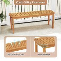 Tangkula Acacia Wood Outdoor Bench for Garden