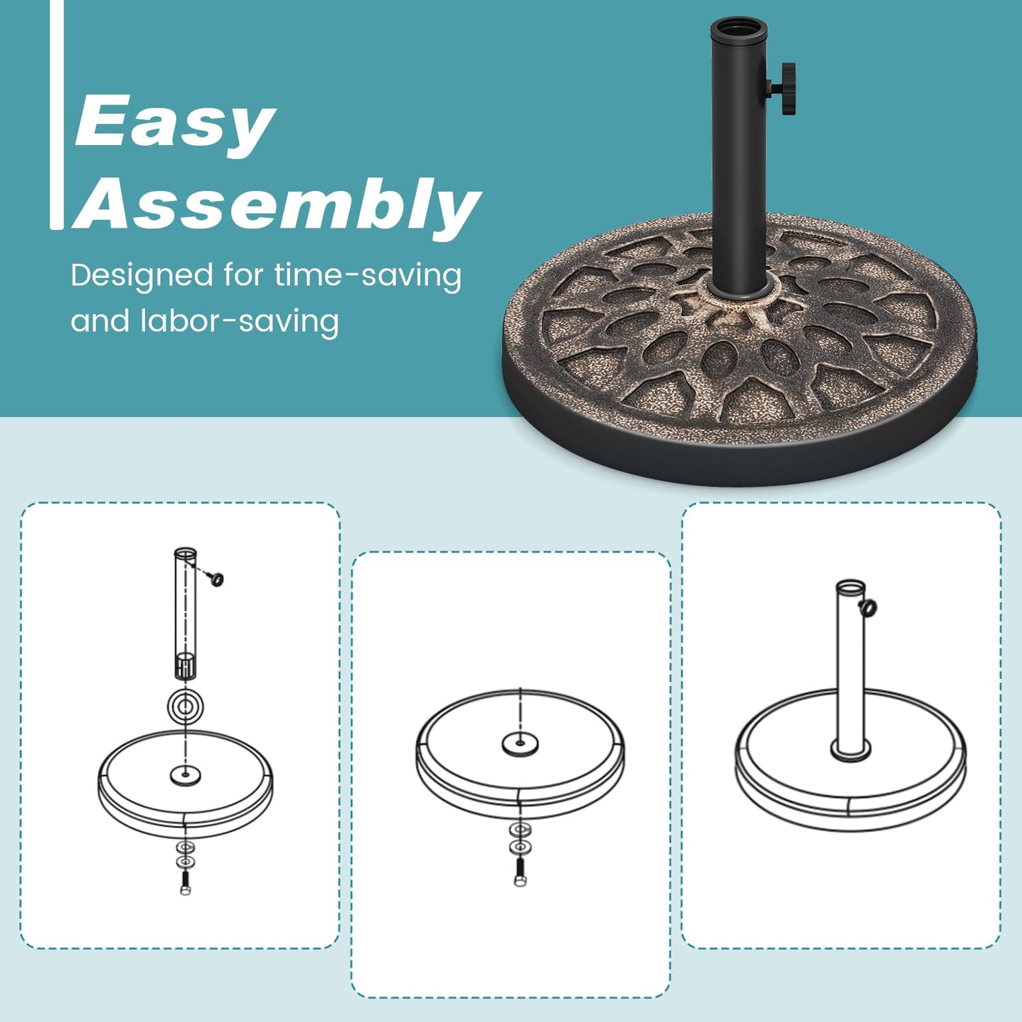 Tangkula 30 lbs Heavy Duty Umbrella Base