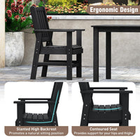Tangkula HDPE Patio Dining Chairs Set of 2/4 with Wide Armrests