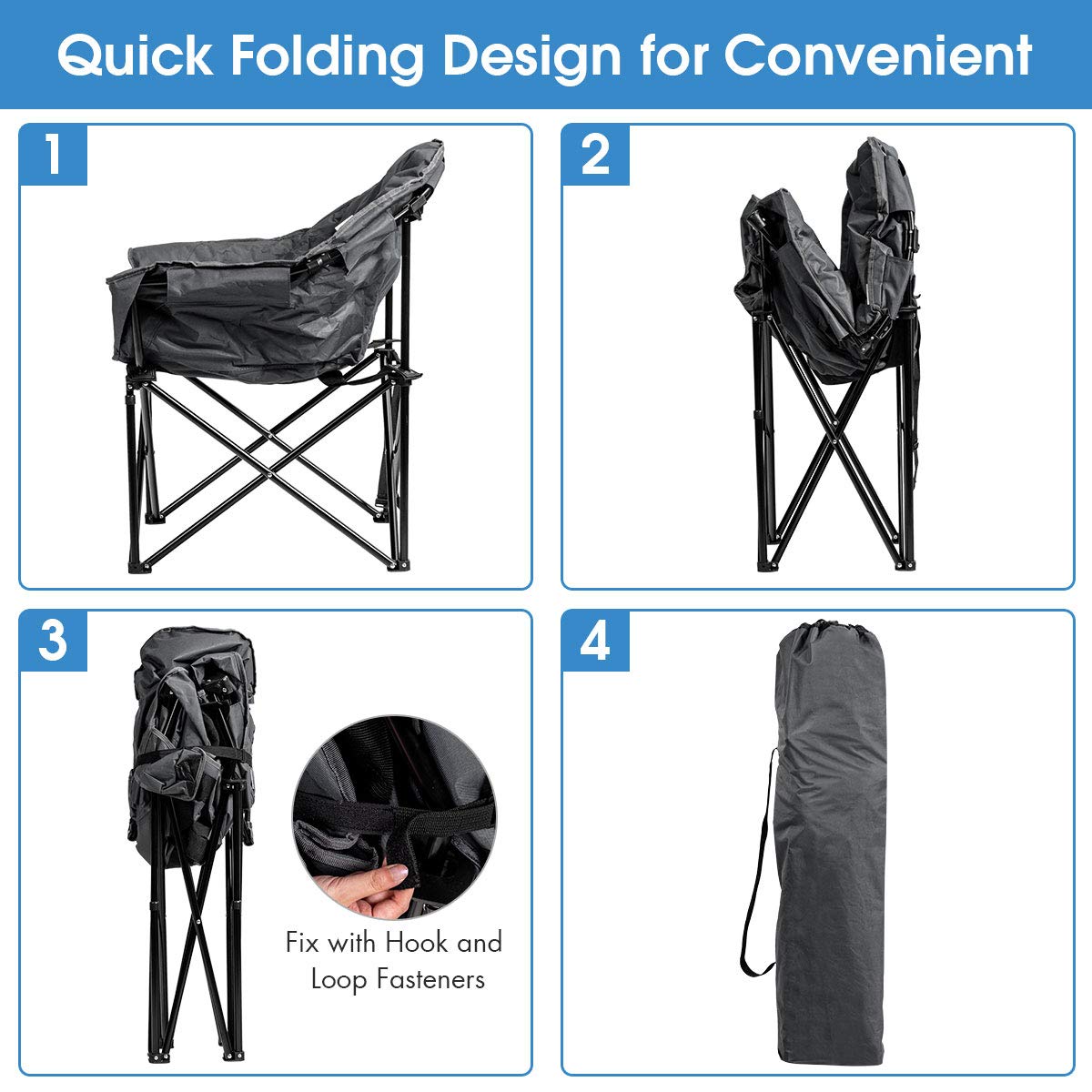 Tangkula Oversized Camping Chair with Cup Holder