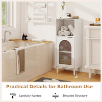 Tangkula Bathroom Floor Cabinet with Adjustable Shelf
