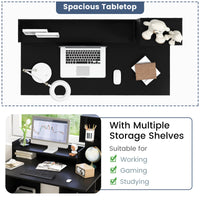 Computer Desk with Storage Bookshelf & Hutch - Tangkula