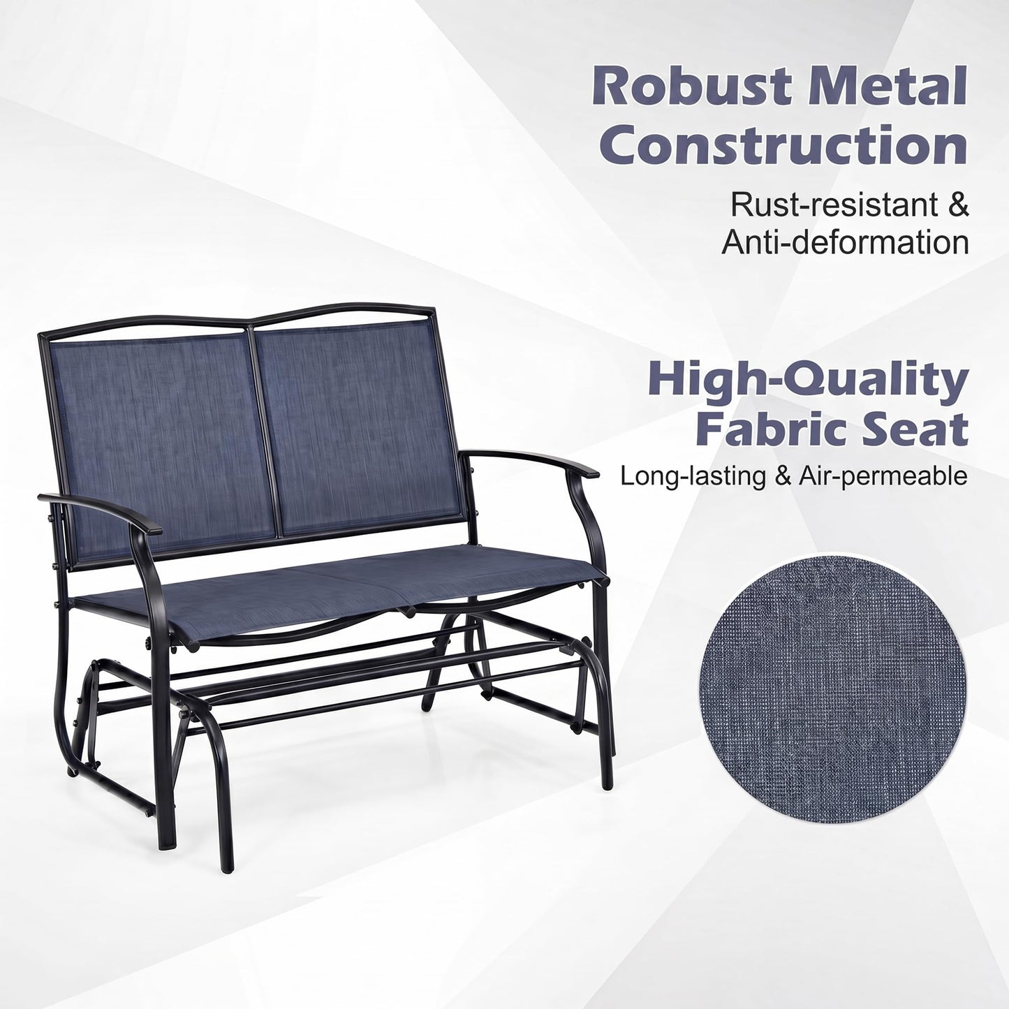 Tangkula 2-Person Patio Swing Glider Bench