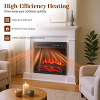 Tangkula 18 Inch Electric Fireplace Insert with Remote Control and 7 Realistic Flame Colors