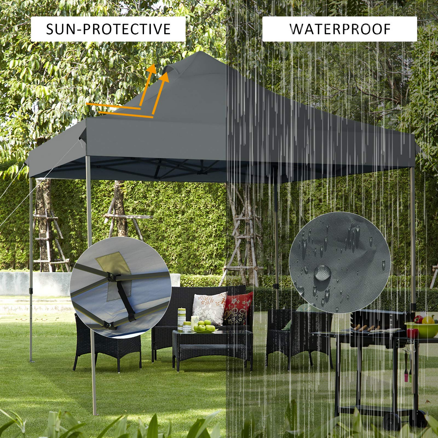10' x 10' Pop Up Canopy Tent, Easy Set-up Outdoor Tent Commercial Instant Shelter