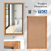 Tangkula 22" x 36" Inch Farmhouse Wall Mirror