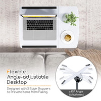 Tangkula Mobile Overbed Table Couch Table