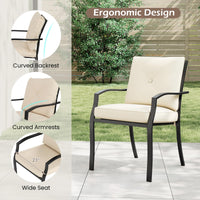 Tangkula Metal Outdoor Dining Chair Set of 2