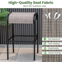 Tangkula 3 PCS Outdoor Bar Table Set, 28” Round Bar Height Table with 2 Bar Stools
