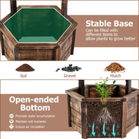 Jardinière puits à souhaits en bois style ancien Tangkula pour l'extérieur