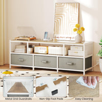 Tangkula Farmhouse TV Stand for TVs up to 65" 3-Tier Entertain Center