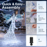 Tangkula 5.2 FT Christmas Lighted Iridescent Angel