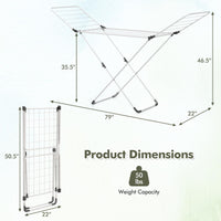 Tancar de séchage pliant Tangkula, séchoir à linge léger en aluminium avec ailes réglables