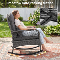 Tangkula Outdoor Wicker Rocking Chair for Porch(1/2)