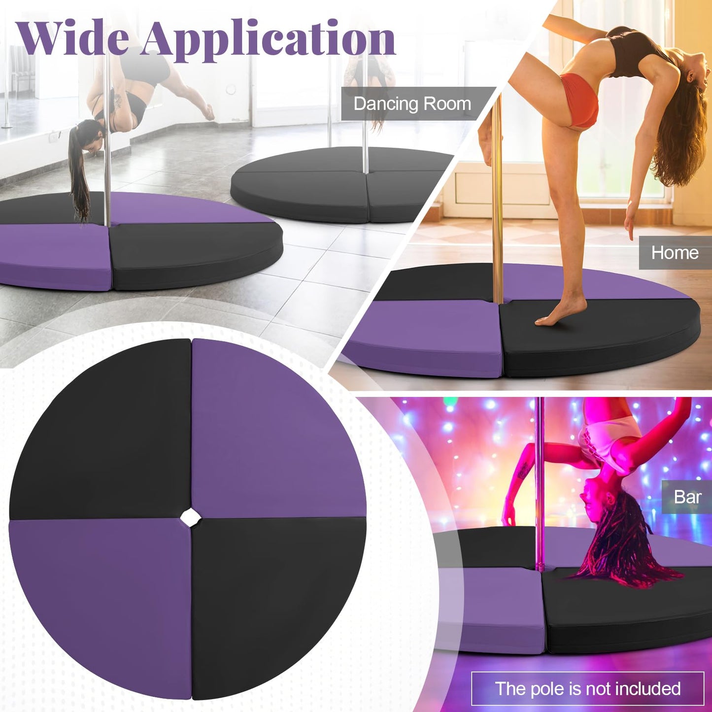 Tangkula Pole Dance Mat with EPE Foam Padding & PU Cover