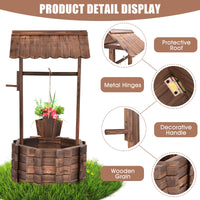 Jardinière décorative en forme de puits Tangkula pour l'extérieur (22" x 22" x 45")