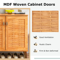 Tangkula Shoe Cabinet with 2 Doors w/ 3 Removable Shelves