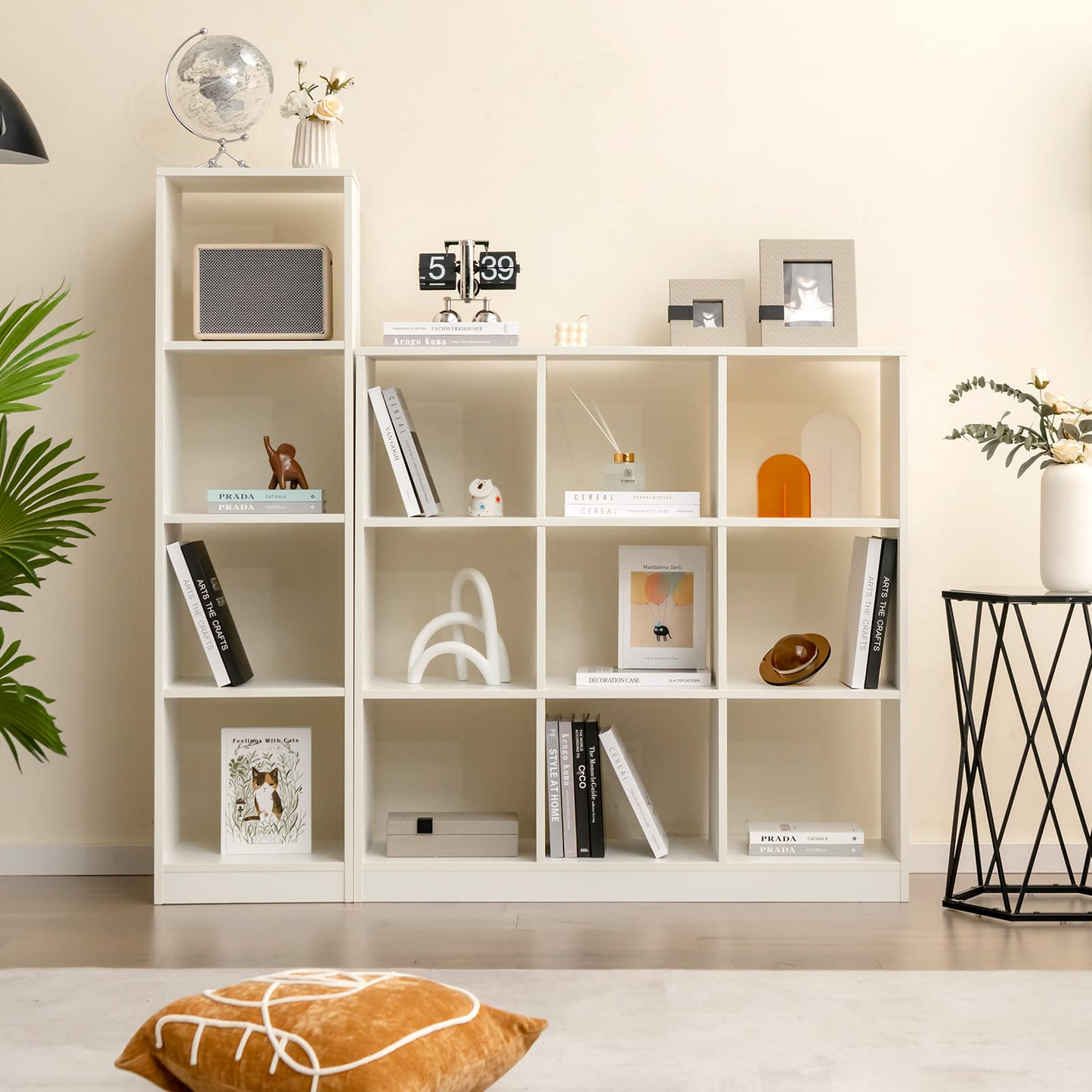 Tangkula 4 Cube Bookshelf, Freestanding 5 Tier Open Bookcase