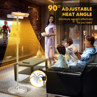 Tangkula 1500W Electric Patio Heater, Fast Heating 270 Sq.Ft Infrared Heater with 3 Modes