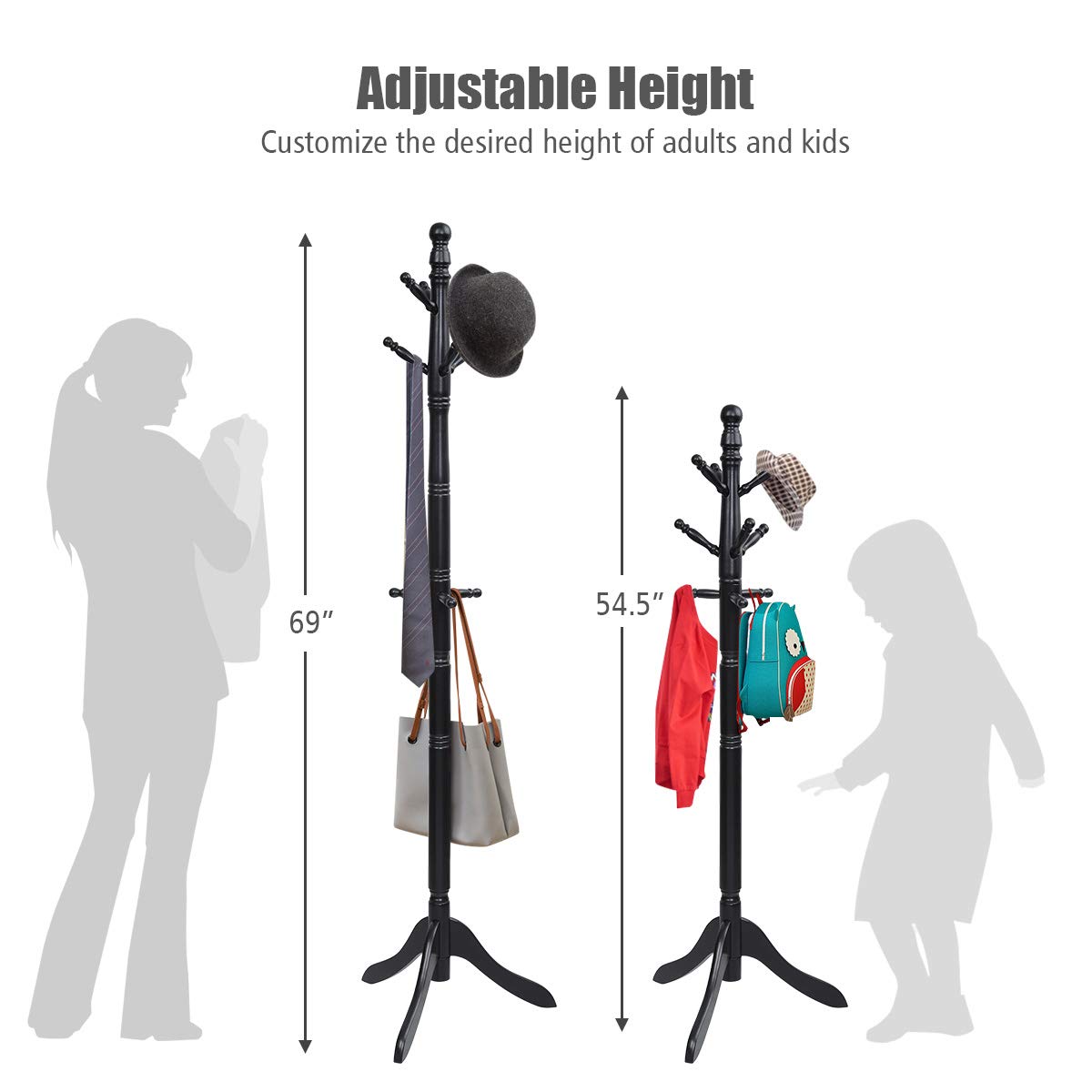 Wood Coat Rack - Tangkula