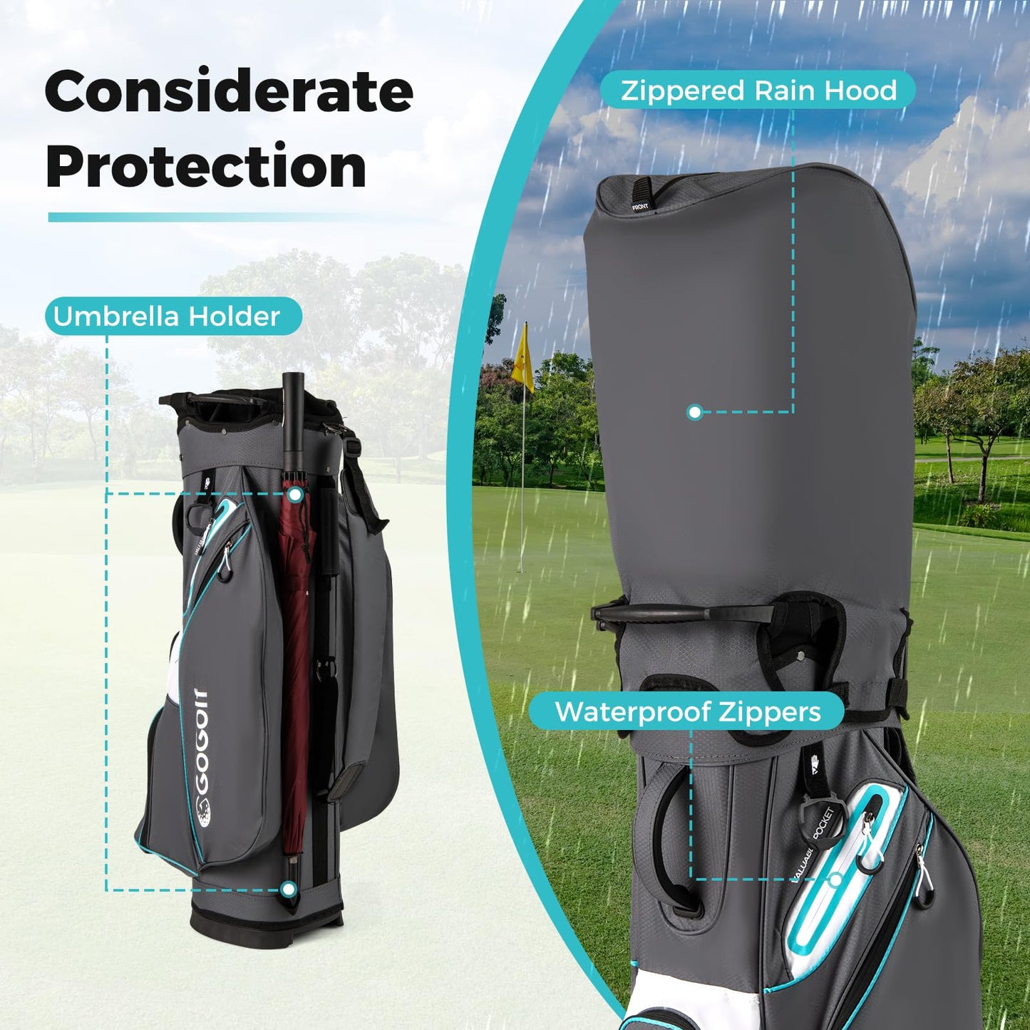 Tangkula Golf Cart Bag Lightweight Golf Bag with 14-Way Divider Top
