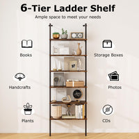 Tangkula Industrial 6-Tier Bookshelf