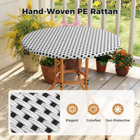 Table de bistrot/café d'extérieur Tangkula de 69,85 cm, petite, robuste, avec cadre en métal et patins réglables