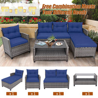 Tangkula 4 Pieces Rattan Conversation Set