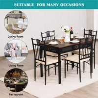 Tangkula 5 Pieces Dining Table and Chairs Set
