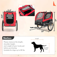 Tangkula Dog Bike Trailer, Breathable Mesh Dog Cart with 3 Entrances, Safety Flag