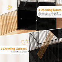Tangkula 3 Tier Large Cat Enclosure with 2 Ladders