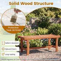 Tangkula 41.5" Outdoor Wood Bench for Park