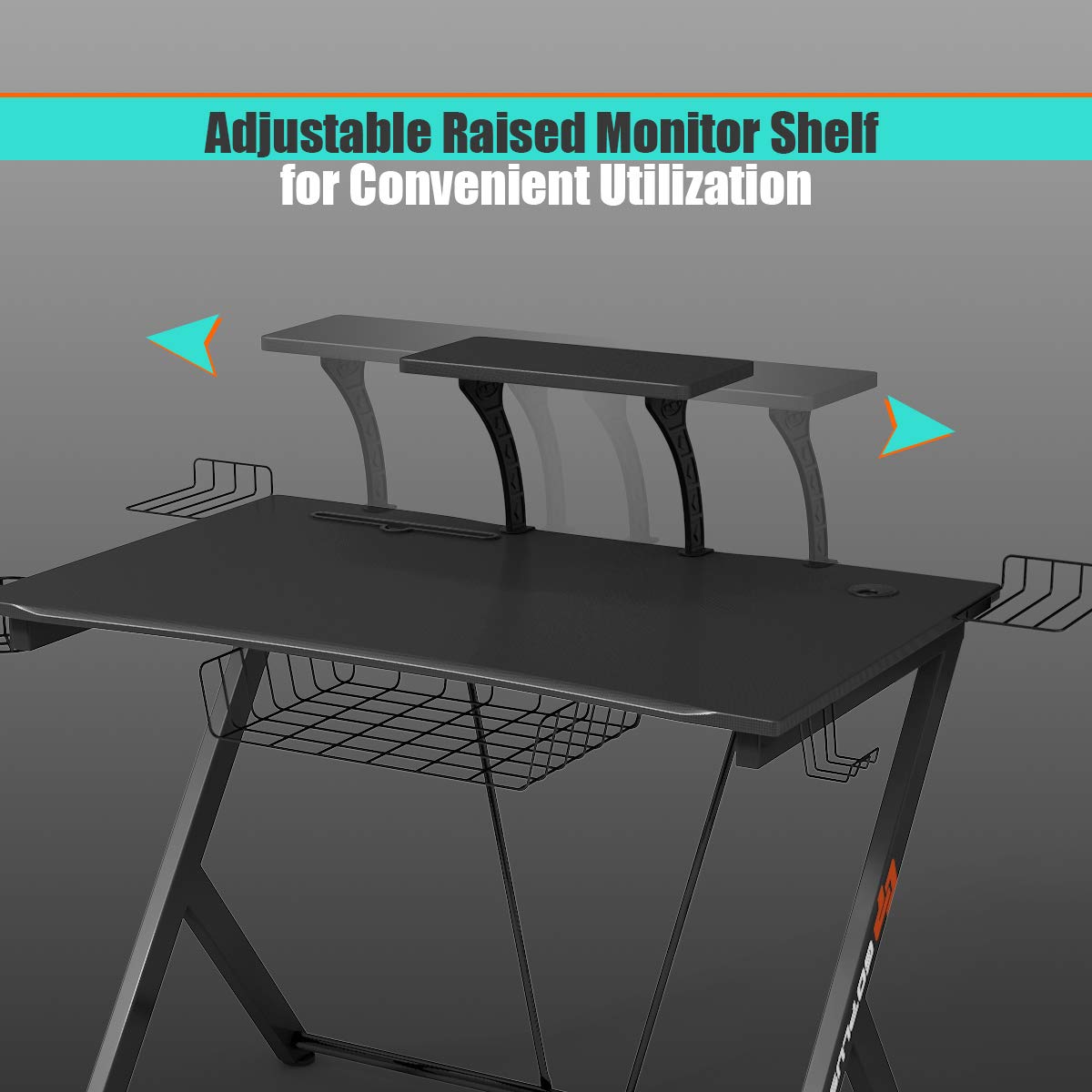 Tangkula Computer Desk Gaming Desk with Headset Hook