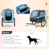 Tangkula Dog Bike Trailer, Breathable Mesh Dog Cart with 3 Entrances, Safety Flag